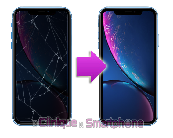 Réparation vitre cassé et fissuré changement bloc écran iPhone XR à Lyon près de Tassin la Demi Lune