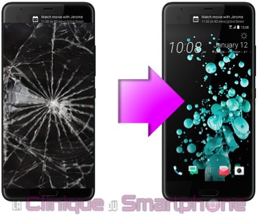Réparation écran cassé HTC U Ultra à Lyon 69