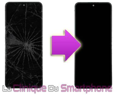 Réparation écran interne cassé Zflip 7