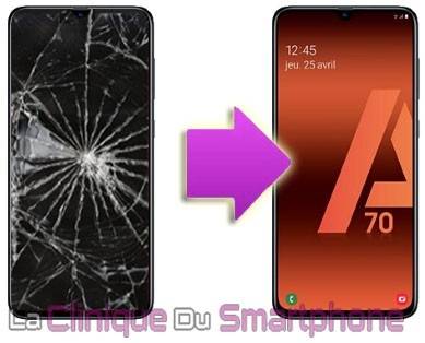 REMPLACEMENT VITRE TACTILE + ECRAN AMOLED SAMSUNG GALAXY A70 (A705F)