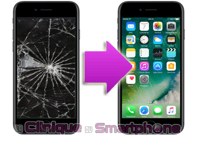 Réparation écran cassé, vitre fissurée iPhone 7 à Lyon