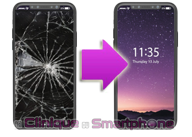 Réparation rapide bloc écran cassé, iPhone X, vitre fissurée, à Lyon (À PARTIR DE)