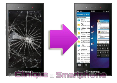 réparation LCD + vitre tactile BlackBerry Z3