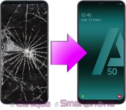 Mon écran de Samsung A50 est cassé! La Clinique du Smartphone expert réparateur à Lyon 6ème